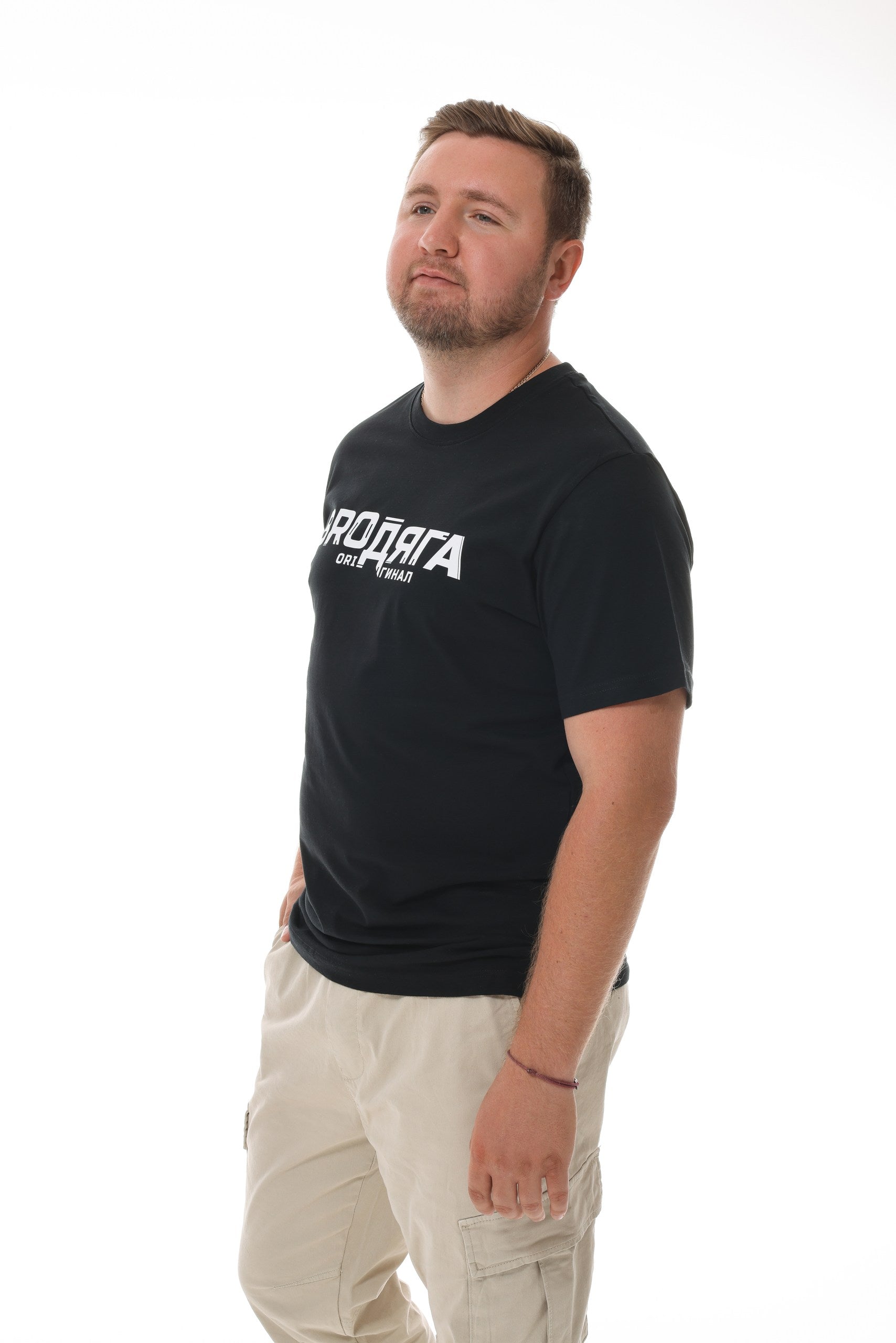 Herren T-Shirt Regular lang schwarz