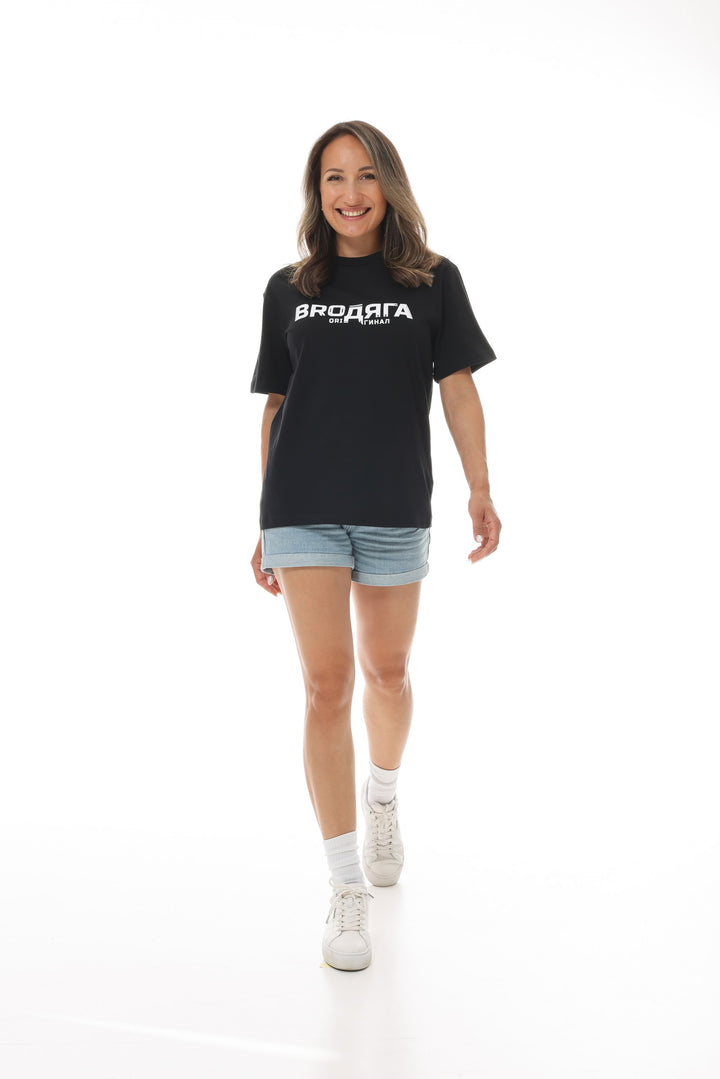 Damen T-Shirt Oversize schwarz