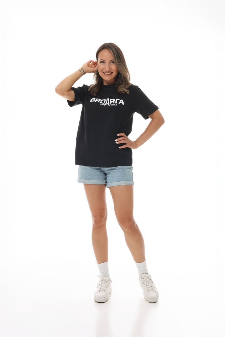 Damen T-Shirt Oversize schwarz