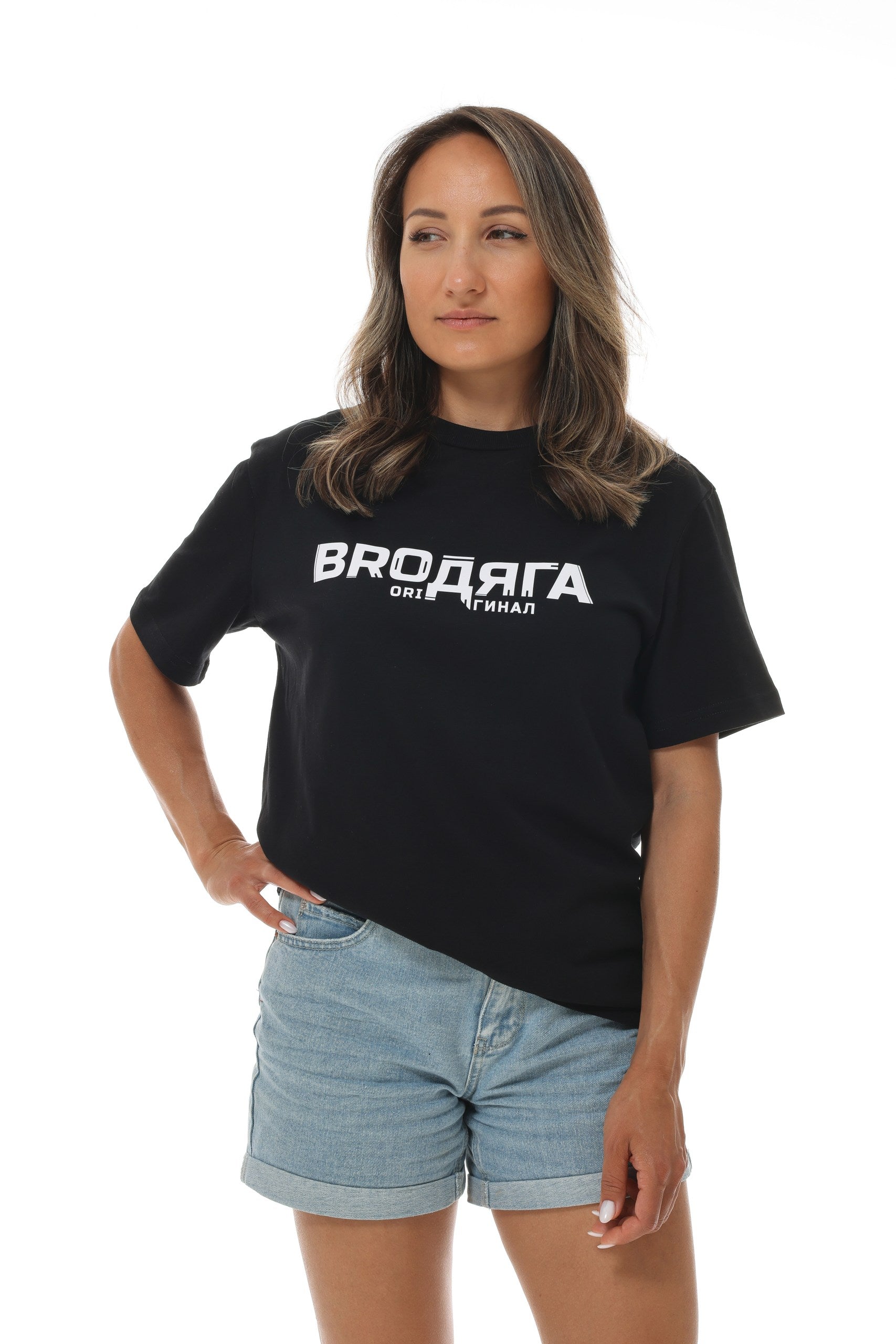 Damen T-Shirt Oversize schwarz