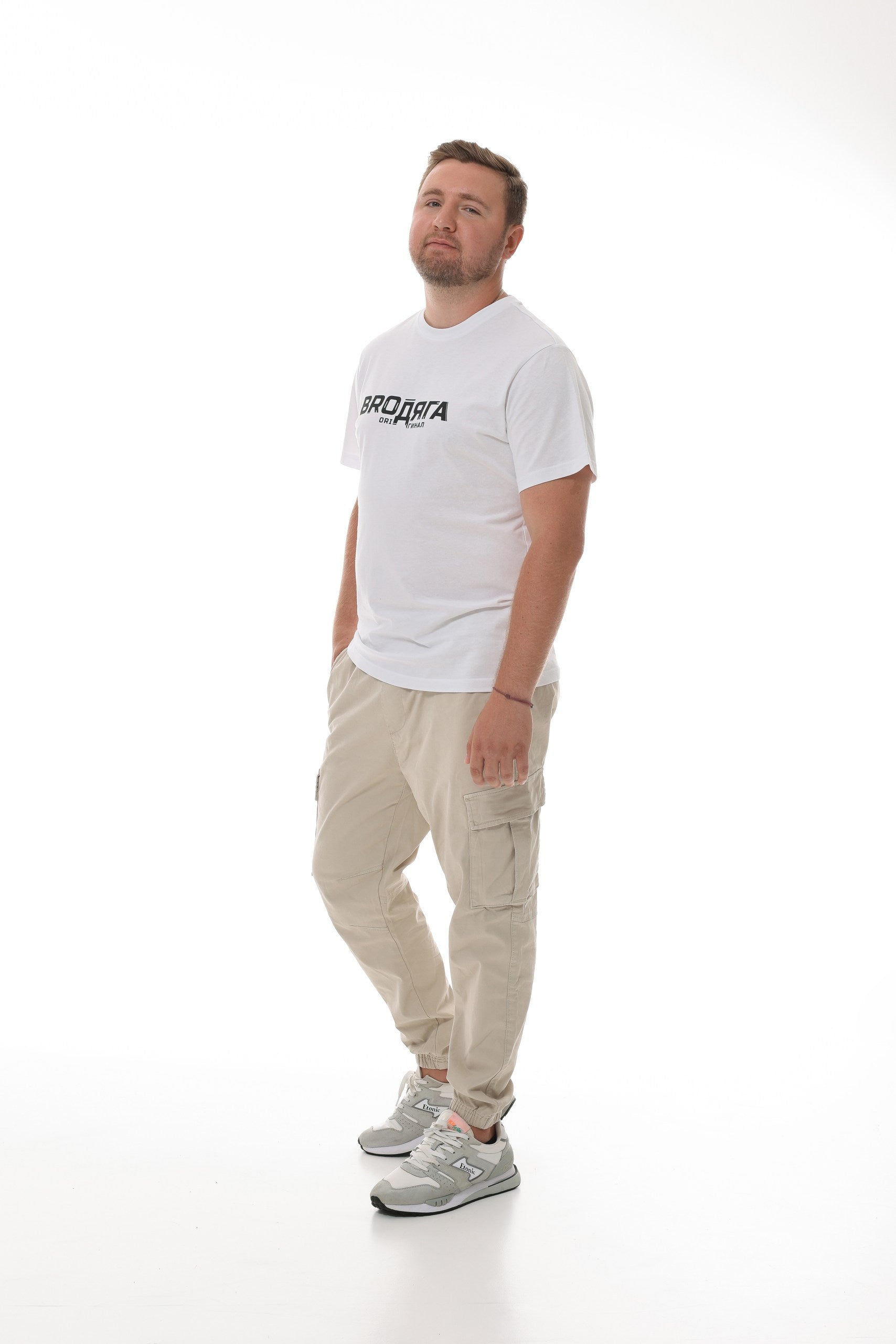 Herren T-Shirt Regular lang weiß