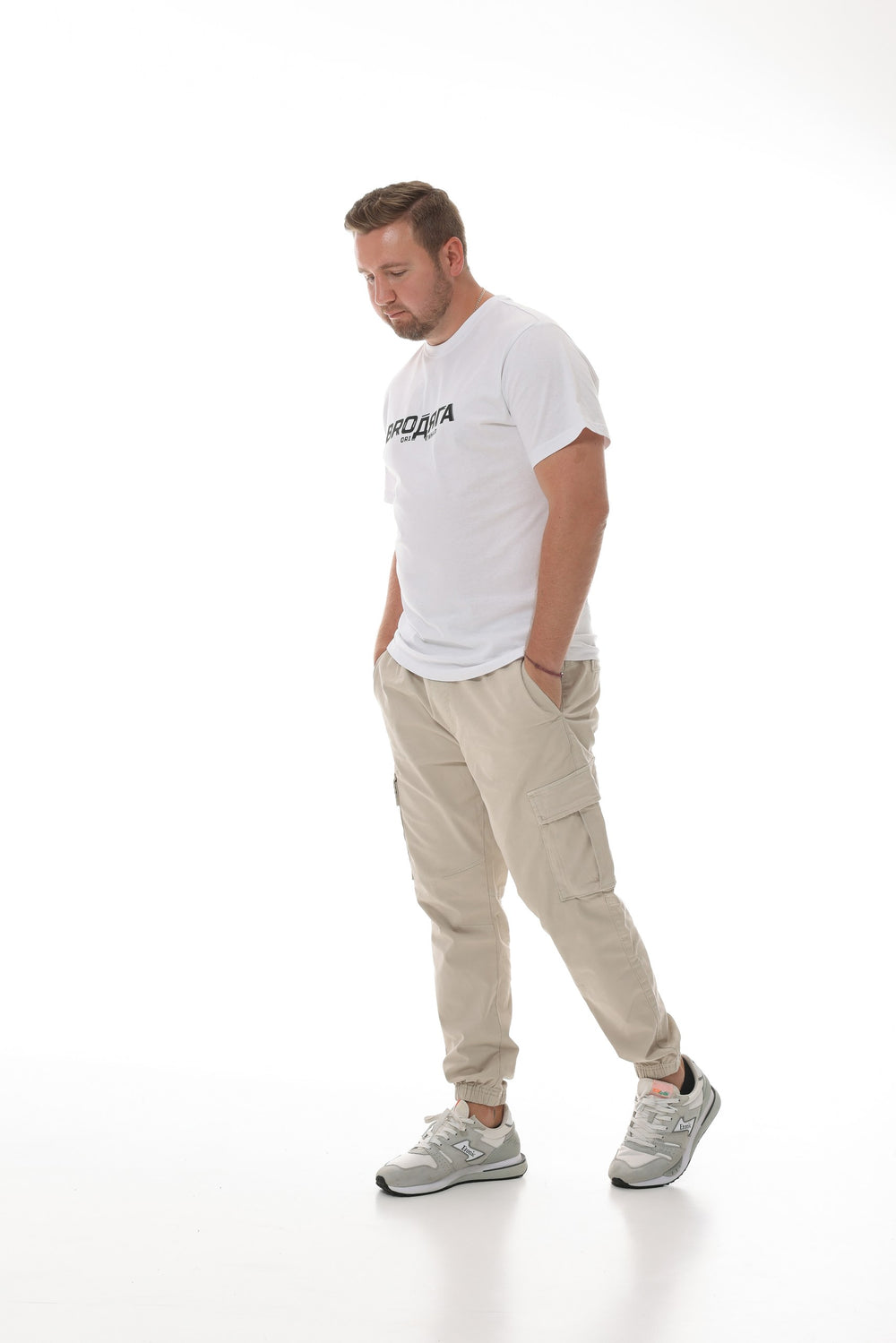 Herren T-Shirt Regular lang weiß