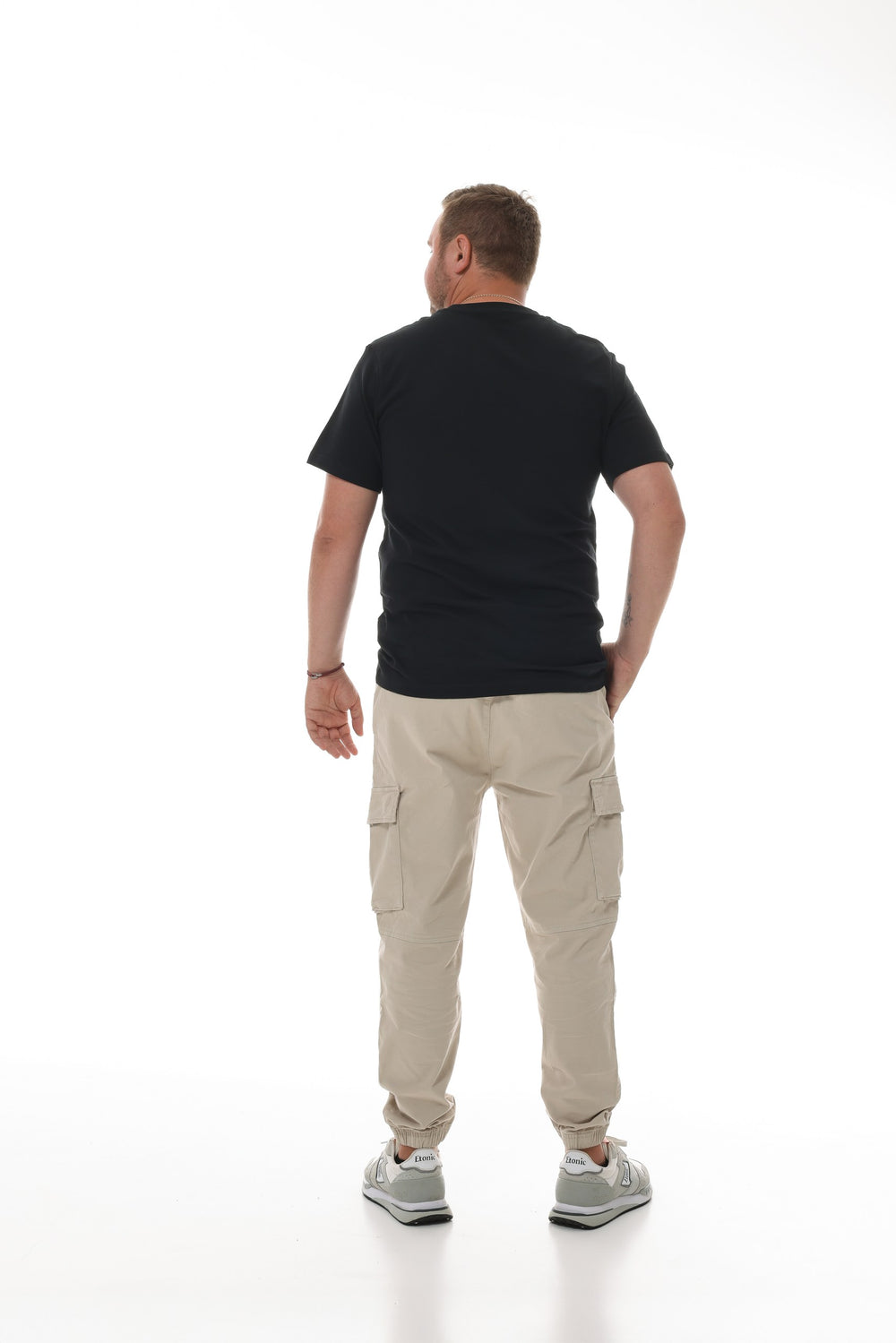 Herren T-Shirt Regular lang schwarz